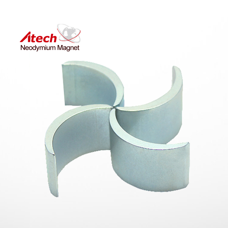Zinc Coated N42 Neodymium Magnet Arc